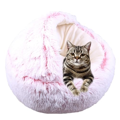 Katzenbetten für den Innenbereich, winddichtes Katzenhaus mit rutschfester Unterseite, Haustierzelt, Haustierkissen, Sofa mit Kapuze, rundes Kätzchen-Schlafbett für Anti-Angst (50 x 50 x 20 cm, Rosa) Katzenbetten für den Innenbereich, winddichtes Katzenhaus mit rutschfester Unterseite, Haustierzelt, Haustierkissen, Sofa mit Kapuze, rundes Kätzchen-Schlafbett für Anti-Angst (50 x 50 x 20 cm, Rosa) von ADUODAO