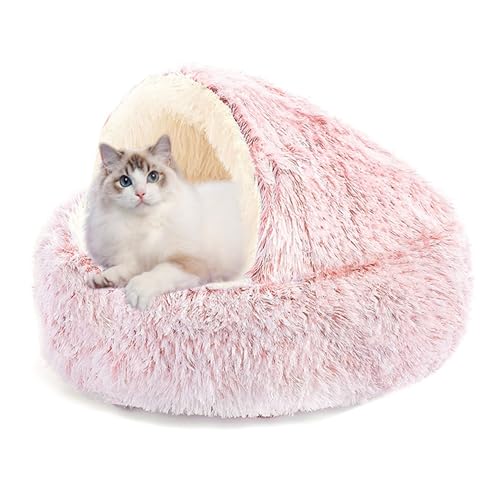 Katzenhöhle für den Innenbereich, winddichtes Katzen-Nistbett gegen Angst, Plüsch-Zeltkissen, weicher Haustierschlafsack mit rutschfester Unterseite für Kätzchen, Welpen (Durchmesser: 50 cm, Rosa) Katzenhöhle für den Innenbereich, winddichtes Katzen-Nistbett gegen Angst, Plüsch-Zeltkissen, weicher Haustierschlafsack mit rutschfester Unterseite für Kätzchen, Welpen (Durchmesser: 50 cm, Rosa) von ADUODAO