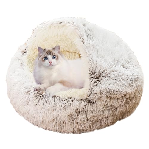 Katzenhöhle für den Innenbereich, winddichtes Katzen-Nistbett gegen Angst, Plüsch-Zeltkissen, weicher Haustierschlafsack mit rutschfester Unterseite für Kätzchen, Welpen (Durchmesser: 50 cm, Kaffee) Katzenhöhle für den Innenbereich, winddichtes Katzen-Nistbett gegen Angst, Plüsch-Zeltkissen, weicher Haustierschlafsack mit rutschfester Unterseite für Kätzchen, Welpen (Durchmesser: 50 cm, Kaffee) von ADUODAO