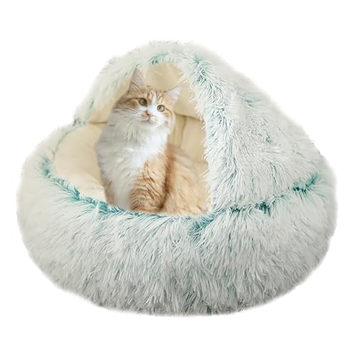 Rundes Katzenbett für den Innenbereich, Katzenhöhle mit Kapuze, Plüsch-Hundekissen, warmes Plüschkissen, Sofa für Kätzchen und Welpen, rutschfestes Donut-Hundenest, Haustier-Schlafkissen (Durchmesser Rundes Katzenbett für den Innenbereich, Katzenhöhle mit Kapuze, Plüsch-Hundekissen, warmes Plüschkissen, Sofa für Kätzchen und Welpen, rutschfestes Donut-Hundenest, Haustier-Schlafkissen (Durchmesser von ADUODAO