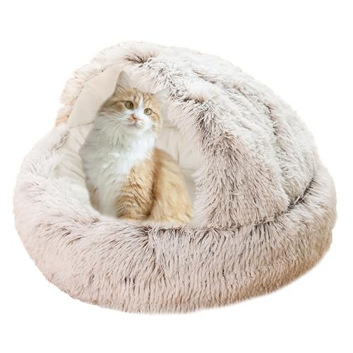 Rundes Katzenbett für den Innenbereich, Katzenhöhle mit Kapuze, Plüsch-Hundekissen, warmes Plüschkissen, Sofa für Kätzchen und Welpen, rutschfestes Donut-Hundenest, Haustier-Schlafkissen (Durchmesser Rundes Katzenbett für den Innenbereich, Katzenhöhle mit Kapuze, Plüsch-Hundekissen, warmes Plüschkissen, Sofa für Kätzchen und Welpen, rutschfestes Donut-Hundenest, Haustier-Schlafkissen (Durchmesser von ADUODAO