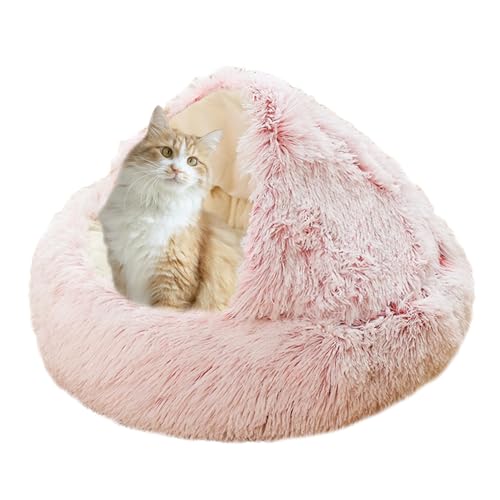 Rundes Katzenbett für den Innenbereich, Katzenhöhle mit Kapuze, Plüsch-Hundekissen, warmes Plüschkissen, Sofa für Kätzchen und Welpen, rutschfestes Donut-Hundenest, Haustier-Schlafkissen (Durchmesser Rundes Katzenbett für den Innenbereich, Katzenhöhle mit Kapuze, Plüsch-Hundekissen, warmes Plüschkissen, Sofa für Kätzchen und Welpen, rutschfestes Donut-Hundenest, Haustier-Schlafkissen (Durchmesser von ADUODAO