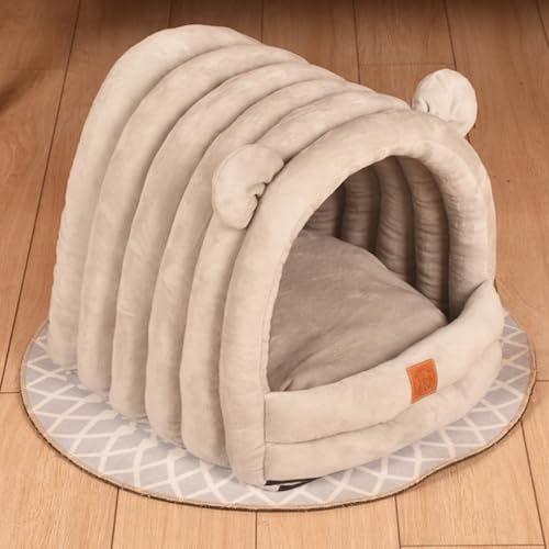 Schlafhöhle für Katzen, weiches und warmes Haustierhöhlenbett für Kätzchen, kleine Hunde, Welpen, bequemes Katzenzelt, Hundekorb, weiche, beruhigende Haustiermatten für den Winter (45 x 40 x 35 cm Schlafhöhle für Katzen, weiches und warmes Haustierhöhlenbett für Kätzchen, kleine Hunde, Welpen, bequemes Katzenzelt, Hundekorb, weiche, beruhigende Haustiermatten für den Winter (45 x 40 x 35 cm von ADUODAO