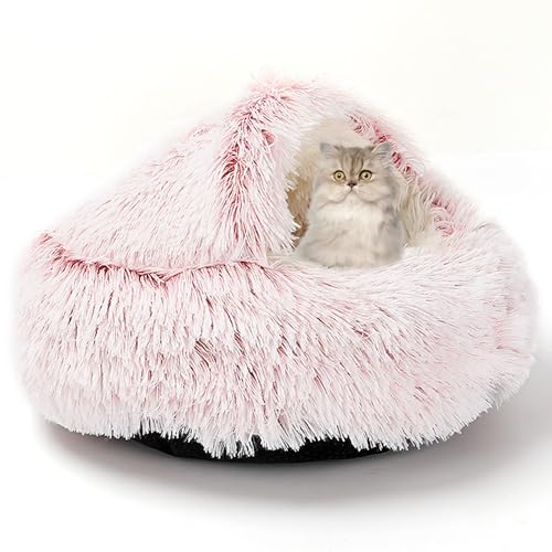 Weiches Katzen-Schlafbett für den Innenbereich, Donut-Kuschel-Katzennest mit rutschfester Unterseite, Haustierhöhle mit Kapuze für kleine, mittelgroße Haustiere und Hunde, gemütliches Weiches Katzen-Schlafbett für den Innenbereich, Donut-Kuschel-Katzennest mit rutschfester Unterseite, Haustierhöhle mit Kapuze für kleine, mittelgroße Haustiere und Hunde, gemütliches von ADUODAO