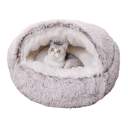 Winddichte Katzenbetten für den Innenbereich, warmer Donut-Katzen-Schlafsack, Plüsch-Hundekissen, rutschfestes Haustierkissen-Sofa mit großer Kapuze, waschbar, runde Haustierhöhle (Durchmesser: 60 cm Winddichte Katzenbetten für den Innenbereich, warmer Donut-Katzen-Schlafsack, Plüsch-Hundekissen, rutschfestes Haustierkissen-Sofa mit großer Kapuze, waschbar, runde Haustierhöhle (Durchmesser: 60 cm von ADUODAO