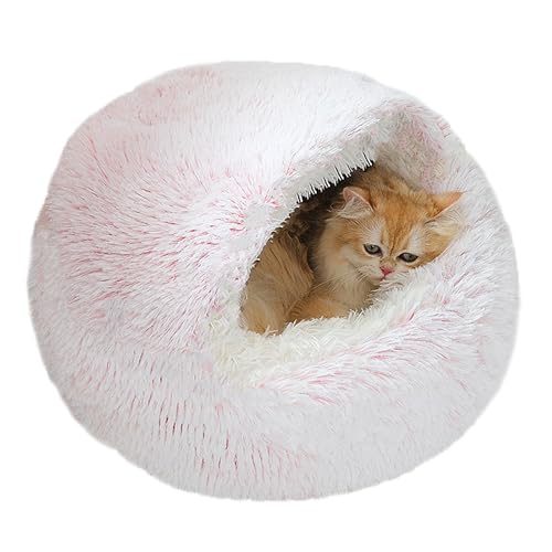 Winddichte Katzenbetten für den Innenbereich, warmer Donut-Katzen-Schlafsack, Plüsch-Hundekissen, rutschfestes Haustierkissen-Sofa mit großer Kapuze, waschbar, runde Haustierhöhle (Durchmesser: 65 cm Winddichte Katzenbetten für den Innenbereich, warmer Donut-Katzen-Schlafsack, Plüsch-Hundekissen, rutschfestes Haustierkissen-Sofa mit großer Kapuze, waschbar, runde Haustierhöhle (Durchmesser: 65 cm von ADUODAO