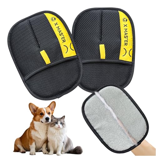AEDNX 2 x Tierhaarentfernungshandschuhe für Katzen und Hunde, wiederverwendbare Haustierpflege-Handschuhe für Möbel, Couch, Teppich, Autositz, effizientes Tierhaarentferner-Werkzeug zur von AEDNX