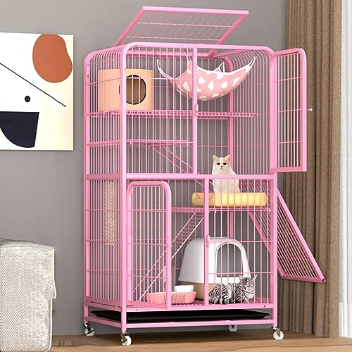 AEGCAOJH Katzenkäfig DIY Doppelschichtiger Katzenkäfig Metall-Katzenzaun Outdoor-Katzenzaun Kleintier-Reise-Campingzaun Einfach zu montieren Mit leicht zu reinigender Ablage (Farbe: Rosa, G AEGCAOJH Katzenkäfig DIY Doppelschichtiger Katzenkäfig Metall-Katzenzaun Outdoor-Katzenzaun Kleintier-Reise-Campingzaun Einfach zu montieren Mit leicht zu reinigender Ablage (Farbe: Rosa, G von AEGCAOJH