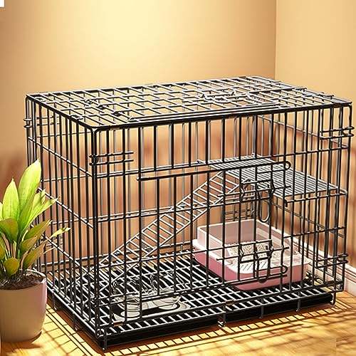 AEGCAOJH Katzenkäfig Mehrschichtiger Katzenzaun aus Draht, verbreitert und erhöht, Käfig für Frettchen und Meerschweinchen, Katzenzaun für Outdoor-Camping und Reisen mit Tablett, leicht zu von AEGCAOJH