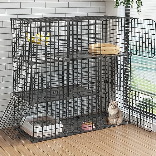 AEGCAOJH Katzenkäfig für den Innenbereich, Abnehmbarer Draht, Balkon, Katzenzucht, Meerschweinchenkäfig, Lebensraum für Kleintiere, Katzenbaum, ideal für 1–2 Katzen, Katzenzaun für den Auße AEGCAOJH Katzenkäfig für den Innenbereich, Abnehmbarer Draht, Balkon, Katzenzucht, Meerschweinchenkäfig, Lebensraum für Kleintiere, Katzenbaum, ideal für 1–2 Katzen, Katzenzaun für den Auße von AEGCAOJH
