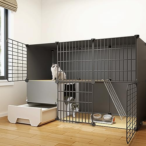 AEGCAOJH Katzenkäfig für den Innenbereich, groß, DIY-Haushalts-Katzenkäfig, mehrschichtig, aus Metall, mit Katzentoilette, geeignet für 1–2 Katzen, Kleintiere, Katzenbedarf, Katzenkäfig zum AEGCAOJH Katzenkäfig für den Innenbereich, groß, DIY-Haushalts-Katzenkäfig, mehrschichtig, aus Metall, mit Katzentoilette, geeignet für 1–2 Katzen, Kleintiere, Katzenbedarf, Katzenkäfig zum von AEGCAOJH
