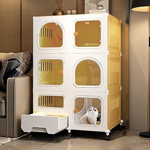AEGCAOJH Katzenkäfige für den Innenbereich, Katzenzwinger, große Katzenkäfige für den Innenbereich mit Katzentoilette, Katzengehege für den Außenbereich, geschlossenes Katzenhaus mit mehrer AEGCAOJH Katzenkäfige für den Innenbereich, Katzenzwinger, große Katzenkäfige für den Innenbereich mit Katzentoilette, Katzengehege für den Außenbereich, geschlossenes Katzenhaus mit mehrer von AEGCAOJH