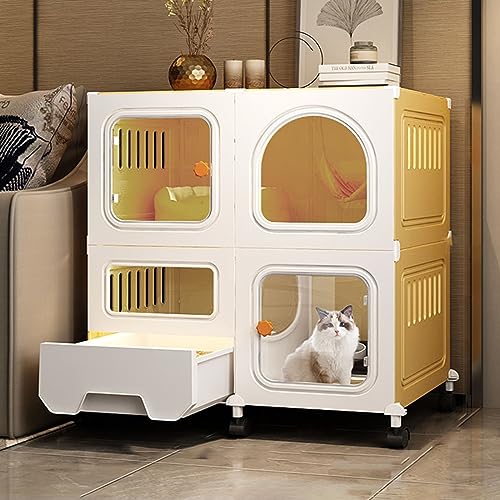 AEGCAOJH Katzenkäfige für den Innenbereich, Katzenzwinger, große Katzenkäfige für den Innenbereich mit Katzentoilette, Katzengehege für den Außenbereich, geschlossenes Katzenhaus mit mehrer AEGCAOJH Katzenkäfige für den Innenbereich, Katzenzwinger, große Katzenkäfige für den Innenbereich mit Katzentoilette, Katzengehege für den Außenbereich, geschlossenes Katzenhaus mit mehrer von AEGCAOJH