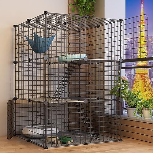 AEGCAOJH Katzenzaun für den Innenbereich, abnehmbar, DIY-Katzenkäfig aus Metall, Frettchenkäfig, Hundekäfig, Katzenzaun, Katzentransporter, Außenbereich, Wohnmobil, Camping-Katzenzaun, Katz von AEGCAOJH