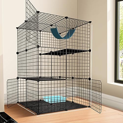 Großer Katzenkäfig für den Innenbereich, Katzenzaun aus Metall, Katzentransporter, leicht zu montieren, Katzenzaun, Hundekäfig, Meerschweinchenkäfig, stabil und langlebig, ohne LAN Großer Katzenkäfig für den Innenbereich, Katzenzaun aus Metall, Katzentransporter, leicht zu montieren, Katzenzaun, Hundekäfig, Meerschweinchenkäfig, stabil und langlebig, ohne LAN von AEGCAOJH