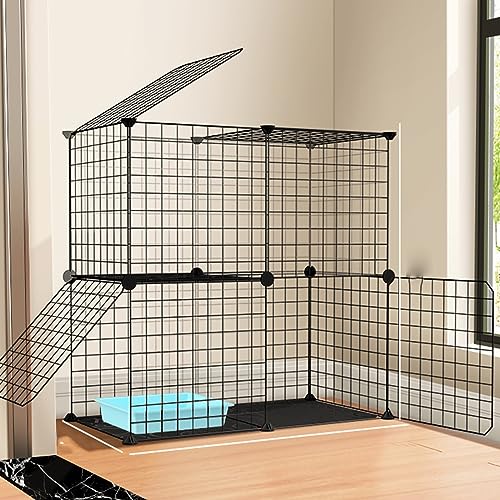 Großer Katzenkäfig für den Innenbereich, Katzenzaun aus Metall, Katzentransporter, leicht zu montieren, Katzenzaun, Hundekäfig, Meerschweinchenkäfig, stabil und langlebig, ohne LAN Großer Katzenkäfig für den Innenbereich, Katzenzaun aus Metall, Katzentransporter, leicht zu montieren, Katzenzaun, Hundekäfig, Meerschweinchenkäfig, stabil und langlebig, ohne LAN von AEGCAOJH