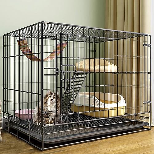 Katzenkäfig, Heim, Innenbereich, Übungsort für Haustiere, Katzenkäfig aus dickem Draht, Käfig für Frettchen, Meerschweinchen mit Tablett, leicht zu reinigender Zaun, perfekt für Kl Katzenkäfig, Heim, Innenbereich, Übungsort für Haustiere, Katzenkäfig aus dickem Draht, Käfig für Frettchen, Meerschweinchen mit Tablett, leicht zu reinigender Zaun, perfekt für Kl von AEGCAOJH