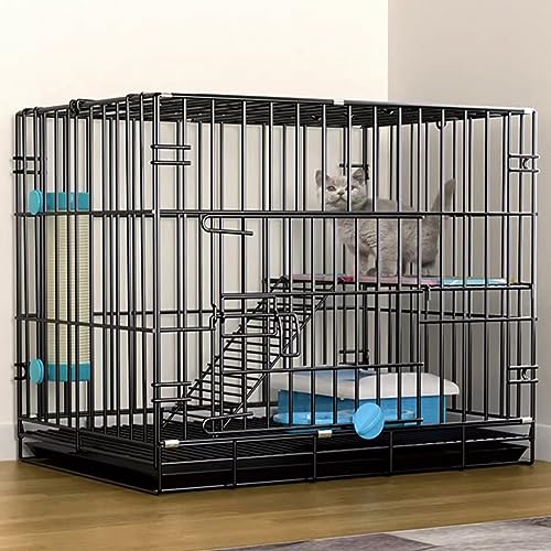 Katzenkäfig für Zuhause, großer Katzenzaun aus Metall, Faltbarer Katzenzaun für draußen, für Wohnmobile und Camping, mit Tablett, geeignet für Kleintiere, Frettchen, Katzen, Meersc Katzenkäfig für Zuhause, großer Katzenzaun aus Metall, Faltbarer Katzenzaun für draußen, für Wohnmobile und Camping, mit Tablett, geeignet für Kleintiere, Frettchen, Katzen, Meersc von AEGCAOJH