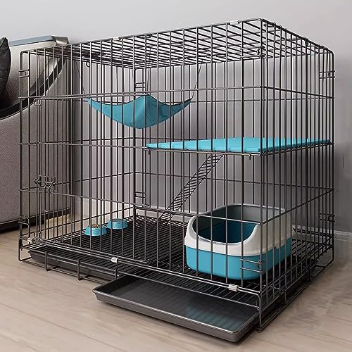 Katzenkäfig für den Innenbereich, Faltbarer Katzenzaun aus Metall, leicht zu tragen, Katzenkäfig für den Außenbereich, für Reisen und Camping, mit Tablett, geeignet für Kleintiere, Katzenkäfig für den Innenbereich, Faltbarer Katzenzaun aus Metall, leicht zu tragen, Katzenkäfig für den Außenbereich, für Reisen und Camping, mit Tablett, geeignet für Kleintiere, von AEGCAOJH