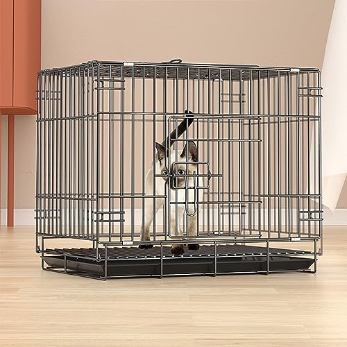 Katzenkäfig für den Innenbereich, faltbar, zusammenklappbar, verschließbar, Lebensraumbox mit Rollen, Tablett und Hängematte, für den Innenbereich, doppelschichtig, freier Raum, zw Katzenkäfig für den Innenbereich, faltbar, zusammenklappbar, verschließbar, Lebensraumbox mit Rollen, Tablett und Hängematte, für den Innenbereich, doppelschichtig, freier Raum, zw von AEGCAOJH