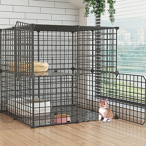 Katzenkäfig für den Innenbereich, großer Übungsort für Haustiere, Katzenbaum, robuster und langlebiger Draht, leicht zu reinigen, Käfig für Frettchen, Hunde- und Katzenzaun, Meersc Katzenkäfig für den Innenbereich, großer Übungsort für Haustiere, Katzenbaum, robuster und langlebiger Draht, leicht zu reinigen, Käfig für Frettchen, Hunde- und Katzenzaun, Meersc von AEGCAOJH