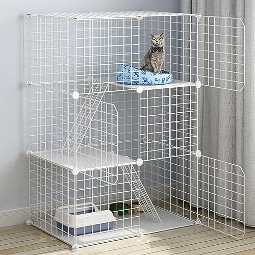 Katzenzaun für den Innenbereich, abnehmbar, DIY-Katzenkäfig aus Metall, Frettchenkäfig, Hundekäfig, Katzenzaun, Katzentransporter, Außenbereich, Wohnmobil, Camping-Katzenzaun, Katz Katzenzaun für den Innenbereich, abnehmbar, DIY-Katzenkäfig aus Metall, Frettchenkäfig, Hundekäfig, Katzenzaun, Katzentransporter, Außenbereich, Wohnmobil, Camping-Katzenzaun, Katz von AEGCAOJH
