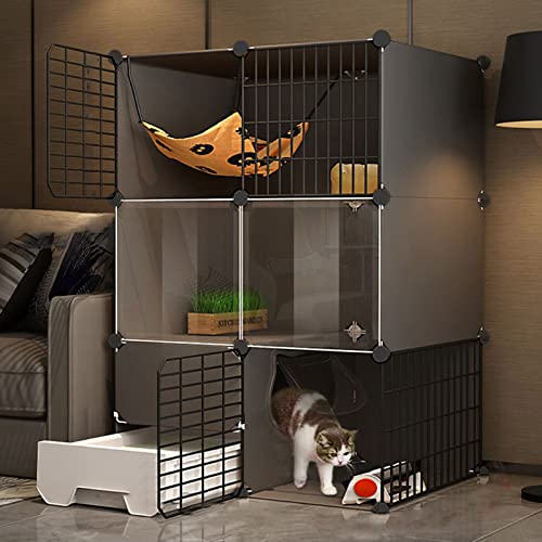 Katzenzwinger für Hauskatzen, Katzengehege, große Katzenzwinger mit 3 Ebenen, DIY-Katzenlaufstall für den Innenbereich für Kleintiere, abnehmbare Zwinger aus Metalldraht, Kätzchenk Katzenzwinger für Hauskatzen, Katzengehege, große Katzenzwinger mit 3 Ebenen, DIY-Katzenlaufstall für den Innenbereich für Kleintiere, abnehmbare Zwinger aus Metalldraht, Kätzchenk von AEGCAOJH