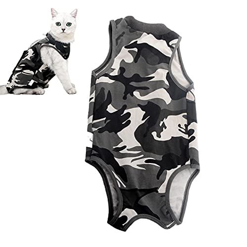 AEITPET Recovery Suit Katze, Haustiere Schutz Kleidung Wiederherstellung Anzug Weste, Verhindern Lecken Nach der Operation Tragen Weaning und Warmhalte Recovery Tuch Anzug für Katzen Hunde (L, 01) von AEITPET