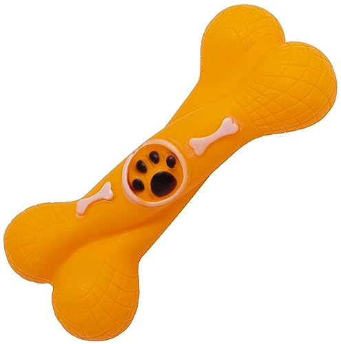 AERZETIX - C67687 - Kauspielzeug mit geräuschen - für Hunde - knochenförmig 150 mm - wurf- und fangspiele für Haustiere - aus Gummi - Farbe orange von AERZETIX