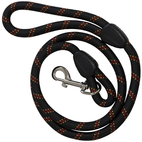 AERZETIX - C68439 - Rundleine für Hunde 115 cm Dicke 13 mm - Farbe schwarz und rot - aus Polyester - Sicherheit für Haustiere von AERZETIX