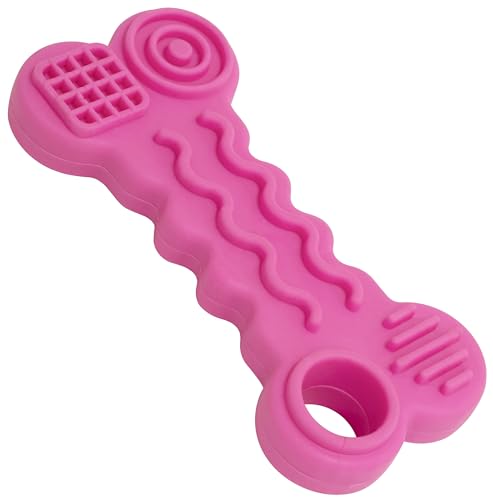 AERZETIX - C68566 - Kauspielzeug für Hunde in Knochenform 95 mm - wurf- und fangspiele für Haustiere - aus Gummi - rosa Farbe von AERZETIX
