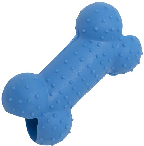 AERZETIX - C68570 - Kauspielzeug für Hunde hundeleckerli-Spender in knochenform 80 mm mit noppen - wurf- und fangspiele für Haustiere - aus Gummi - Farbe blau von AERZETIX