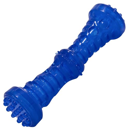 AERZETIX - C68582 - Spielzeug mit ton Kauspielzeug für Hunde in Knochenform 180 mm - wurf- und fangspiele für Haustiere - aus silikon - Farbe blau von AERZETIX
