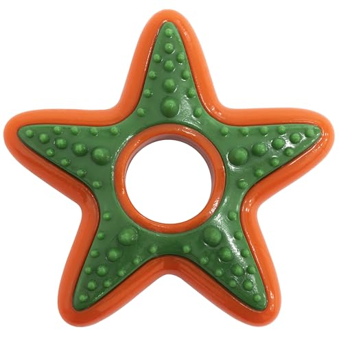 AERZETIX - C68589 - Kauspielzeug für Hunde in Sternform 85 mm - wurf- und fangspiele für Haustiere - aus Gummi - Farbe grün/orange von AERZETIX