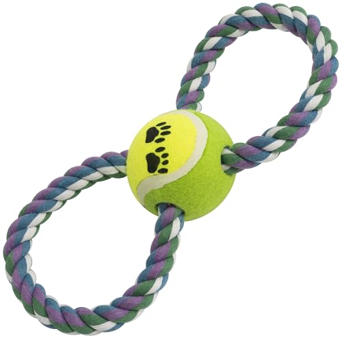 AERZETIX - C68630 - Kauspielzeug Ball mit Seil Ø64 mm für Hunde - wurf- und fangspiele für Haustiere - Farbe grün-gelb von AERZETIX