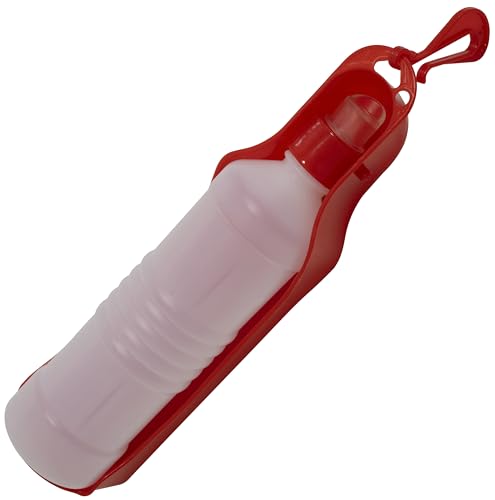 AERZETIX - C68678 - Tragbarer, Faltbarer wasserspender für Hunde - aus Kunststoff - wasserflasche für Hunde wandern Trinken - 500 ml - Farbe rot von AERZETIX