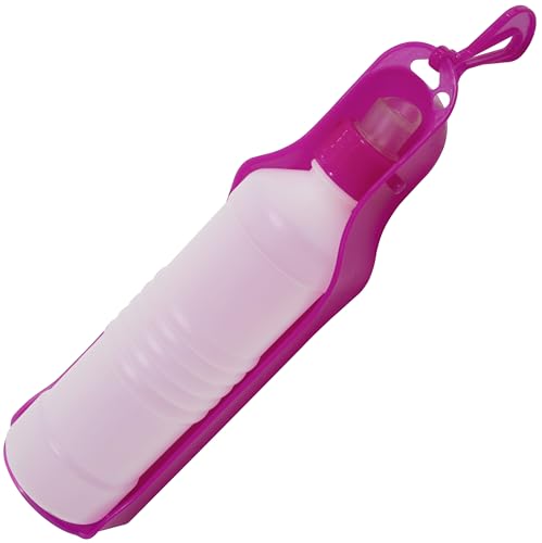 AERZETIX - C68681 - Tragbarer, Faltbarer wasserspender für Hunde - aus Kunststoff - wasserflasche für Hunde wandern Trinken - 500 ml - Farbe rosa von AERZETIX