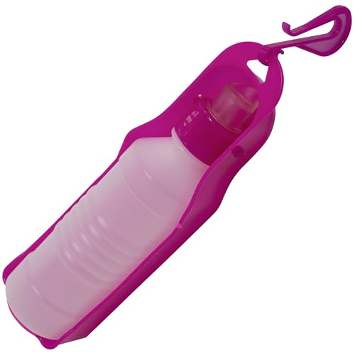 AERZETIX - C68682 - Tragbarer, Faltbarer wasserspender für Hunde - aus Kunststoff - wasserflasche für Hunde wandern Trinken - 350 ml - Farbe rosa von AERZETIX
