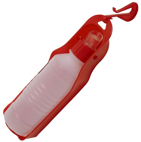 AERZETIX - C68686 - Tragbarer, Faltbarer wasserspender für Hunde - aus Kunststoff - wasserflasche für Hunde wandern Trinken - 350 ml - Farbe rot von AERZETIX