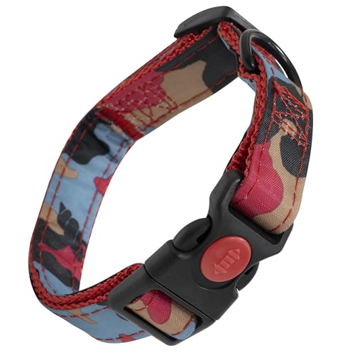 AERZETIX - C68703 - Verstellbares Halsband für Hunde 33x47 cm - aus Stoff - Farbe blau-rot - haushaltsübliche Geschenke, zubehör, leinen, geschirre, Sicherheit, Haustiere von AERZETIX