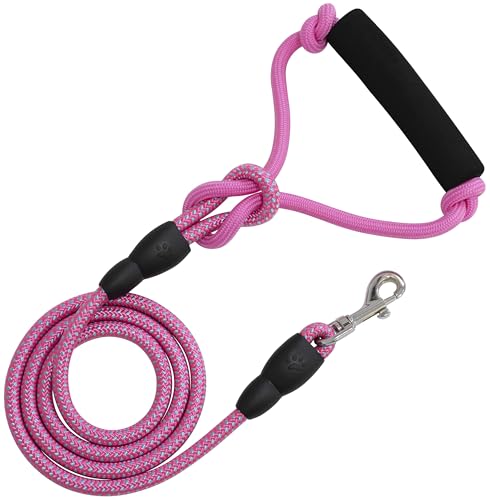 AERZETIX - C68715 - Rundleine für Hunde 120 cm Ø0.8 cm - rosa Farbe - aus Kunststoff und Metall - Sicherheit für Haustiere von AERZETIX