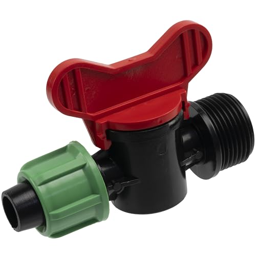 AERZETIX – Set mit 5 Absperrventilen 3/4" Außengewinde für Tropfbewässerungsschlauch 16 mm – Druckfestigkeit 4 bar – Wasserhahn für Bewässerungssystem, Gartengeräte von AERZETIX