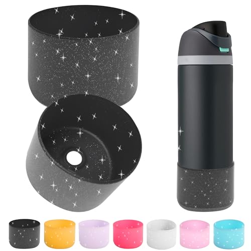 AESKEIA Silikon-Wasserflaschen-Stiefel für Owala 680 ml, 907 ml, 1134 ml, rutschfeste Schutzhülle, Stoßstangenschutz für FreeSip, Twist und Flip Edelstahl-Wasserflaschen (Glitzer-Schwarz, 1134 ml), 2 AESKEIA Silikon-Wasserflaschen-Stiefel für Owala 680 ml, 907 ml, 1134 ml, rutschfeste Schutzhülle, Stoßstangenschutz für FreeSip, Twist und Flip Edelstahl-Wasserflaschen (Glitzer-Schwarz, 1134 ml), 2 von AESKEIA