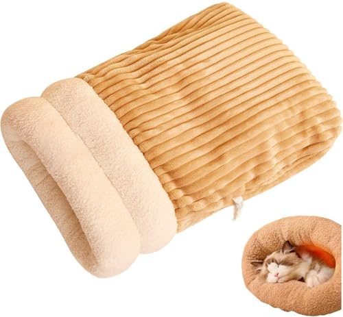 AESZITTEW Katzenschlafsack, weicher Hunde-Winterschlafsack, großer Katzensack, selbstwärmendes Katzenbett, Katzen-Winterschlafsack, 360° winddicht, Haustiernest, selbstwärmendes Bett (#2) von AESZITTEW