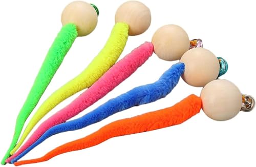 AESZITTEW Katzenspielzeug mit Glocke, Wackelball, Spielzeug, 3 Stück, Wackelbälle, Katzenspielzeug, Holzball, Wackelschwanz für Kätzchen AESZITTEW Katzenspielzeug mit Glocke, Wackelball, Spielzeug, 3 Stück, Wackelbälle, Katzenspielzeug, Holzball, Wackelschwanz für Kätzchen von AESZITTEW