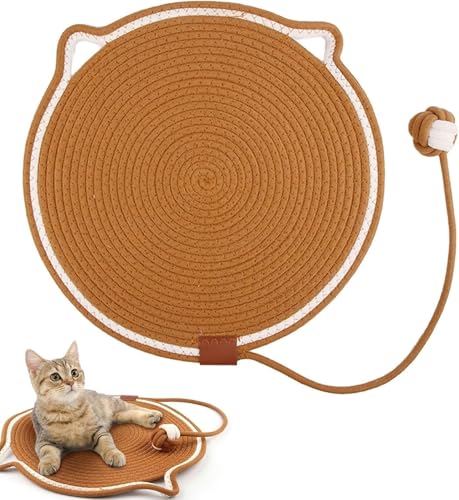 Katzenkratzmatte, Haustiere Dual Kratzpad Katzenbett Natürliche Baumwolle Seil Katzenmatte Spielzeug Katze Kratzmatte für Indoor (#1) von AESZITTEW