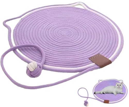 Katzenkratzmatte, Haustiere Dual Kratzpad Katzenbett Natürliche Baumwolle Seil Katzenmatte Spielzeug Katzenkratzpad für Innen (#4) von AESZITTEW