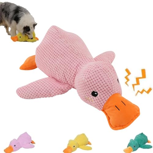 Zentric Quack-Quack-Ente Hundespielzeug, Plüsch-Hundespielzeug, Gefüllte Ente Hund Spielzeug, Quack Duck Dog Toy, Hundespielzeug Unzerstörbar, Hundespielzeug Quietschend, Hunde Spielzeug (Rosa) von AEbdgdd