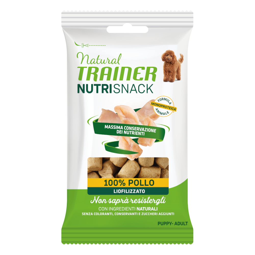 Sparpaket Natural Trainer Nutri Snack Gefriergetrocknete Happen Puppy & Adult 20 x 20 g - Huhn von AFFINITY ITALY
