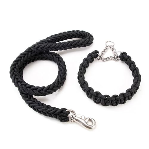 Hundeleine Dog Leash Strapazierfähig Geflochten Halsband Weiches Kletter Trainingsseil Lauf GEH Traktionsgurt Mittelgroße Große Hunde-Black||M Hundeleine Dog Leash Strapazierfähig Geflochten Halsband Weiches Kletter Trainingsseil Lauf GEH Traktionsgurt Mittelgroße Große Hunde-Black||M von AFHDKB